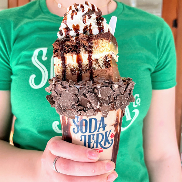 Chocolate Cake Shake Chocolate Cake Killer Shake in a Soda Jerk cup