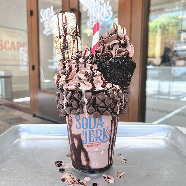 It's a Rocky Road It's a Rocky Road killer shake in a Soda Jerk cup.