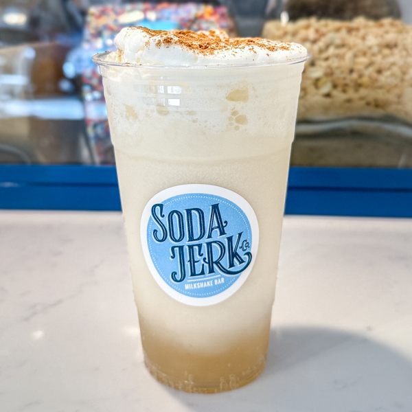 Pumpkin Pop Whiz Bang Soda in a Soda Jerk cup.