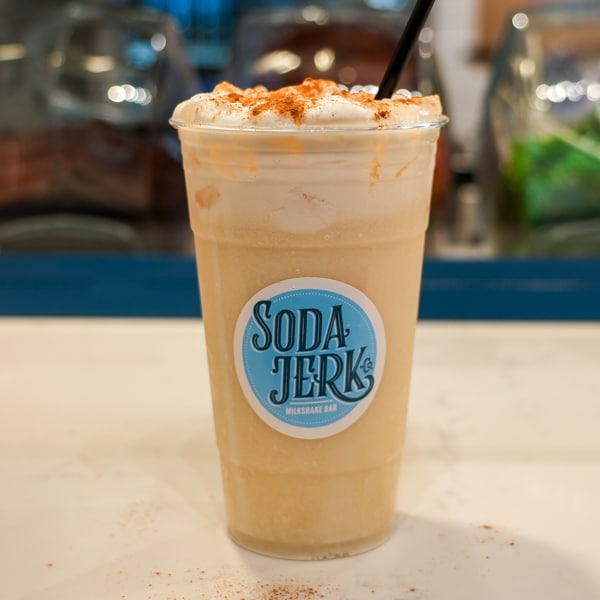 Apple Cider Whiz Bang Soda in a Soda jerk cup.