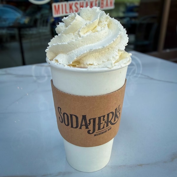 Hot chocolate in a Soda Jerk cup.