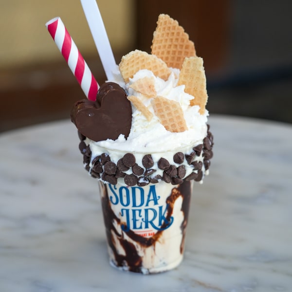 Chocolate Dipped KIller Shake in a Soda Jerk cup.