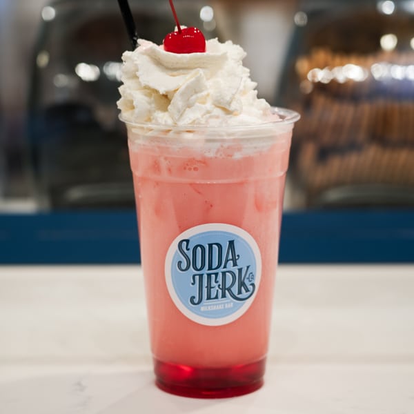 Shirley Temple Whiz Bang Soda in a Soda Jerk cup.