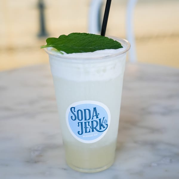 Mint Julep soda in a Soda Jerk cup.