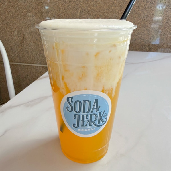 Old Glory Crunch Killer shake in a Soda Jerk cup.